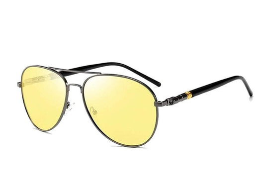 Black Jones Night Drive Yellow Sunglasses For Men and Women Wayfarer UV Protection Aviator Shape Goggles Sunglass