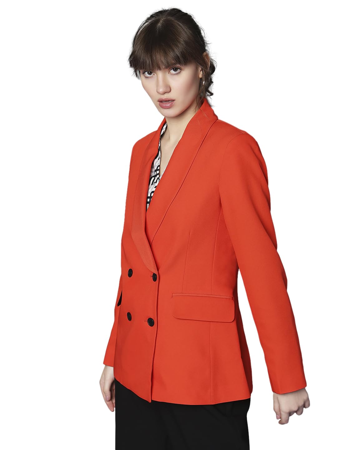 VERO MODA Women's Regular Blazer (10306955-Red Alert_Red