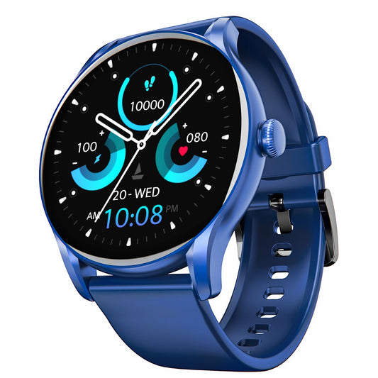(Refurbished) boAt Lunar Connect Ace Smart Watch with 1.43" AMOLED Display, Bluetooth Calling, 100+ Sports Mode, Music and Camera Control, Up to 7 Days Battery Life, IP68, HR&SpO2 Monitoring((Indigo Blue)