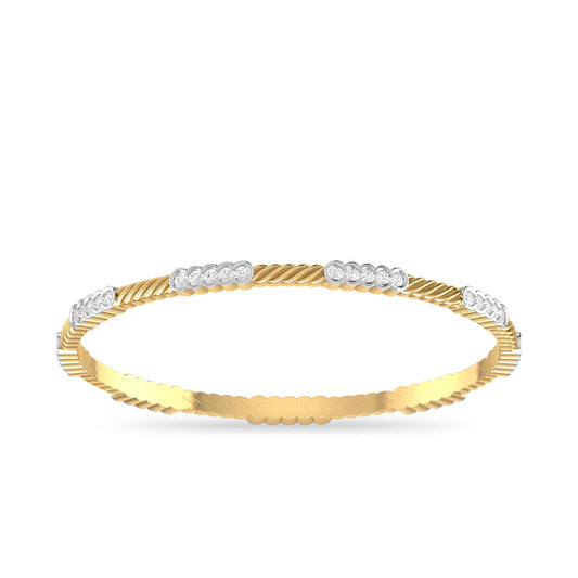 PC Jeweller 14k (585) Yellow Gold and Solitaire Bangle for Women