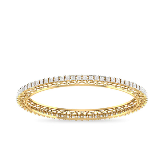 PC Jeweller 14k (585) Yellow Gold and Solitaire Bangle for Women