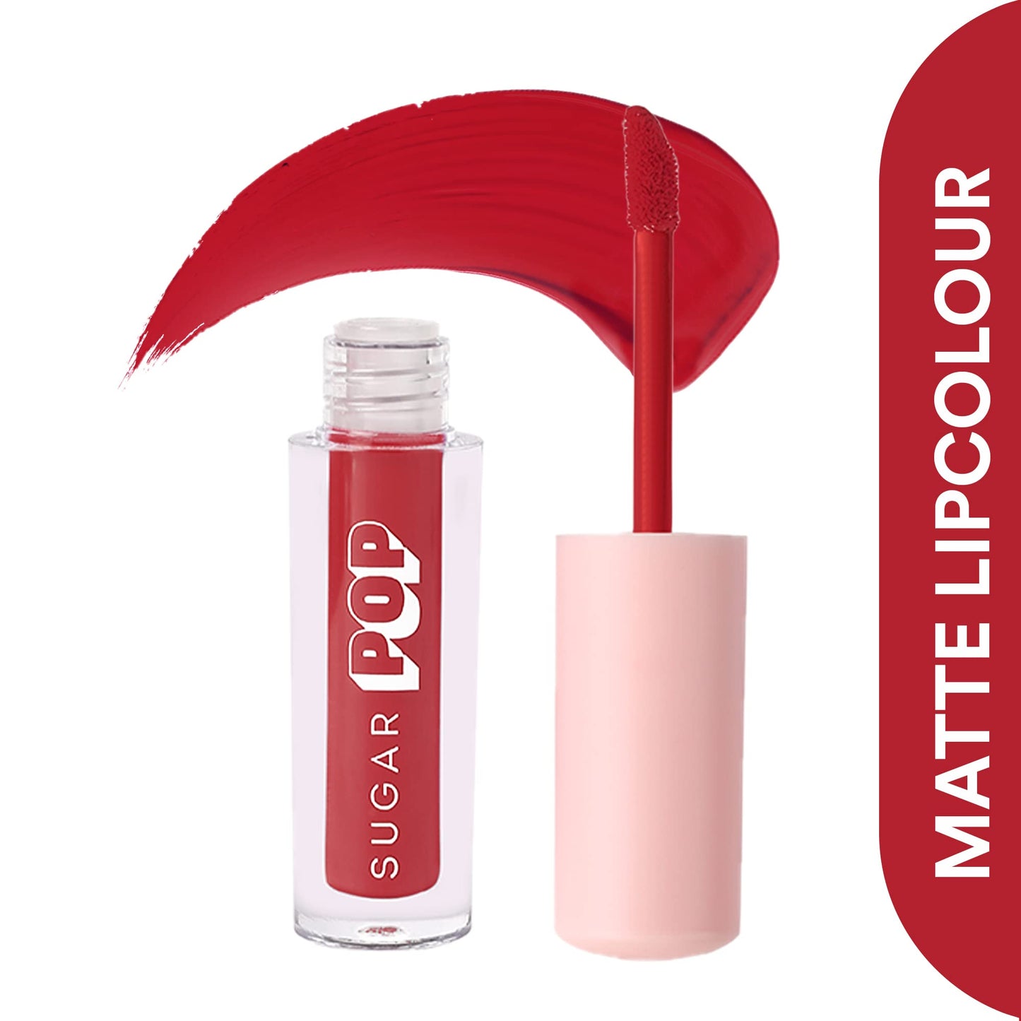SUGAR POP Matte Lipcolour - 01 Chilli (Cherry Red) – 1.6 ml - Lasts Up to 8 hours l Red Lipstick for Women l Non-Drying, Smudge Proof, Long Lasting - SaumyasStore