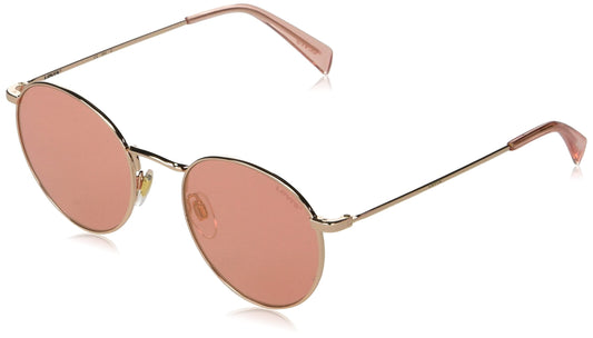 Levi's Gradient Round Unisex Sunglasses - (LV 1005/S DDB 50K1|50|Gold Color Lens)