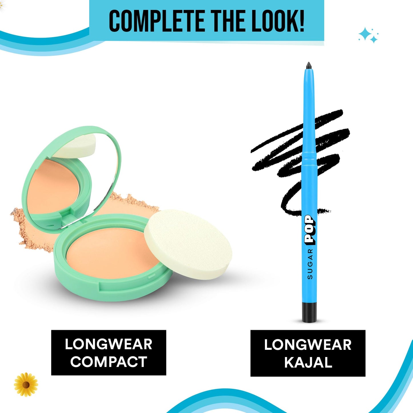 SUGAR POP Waterproof Mascara - 01 Black | Lengthening, Smudge-proof & Clump-free | 8 gms - SaumyasStore