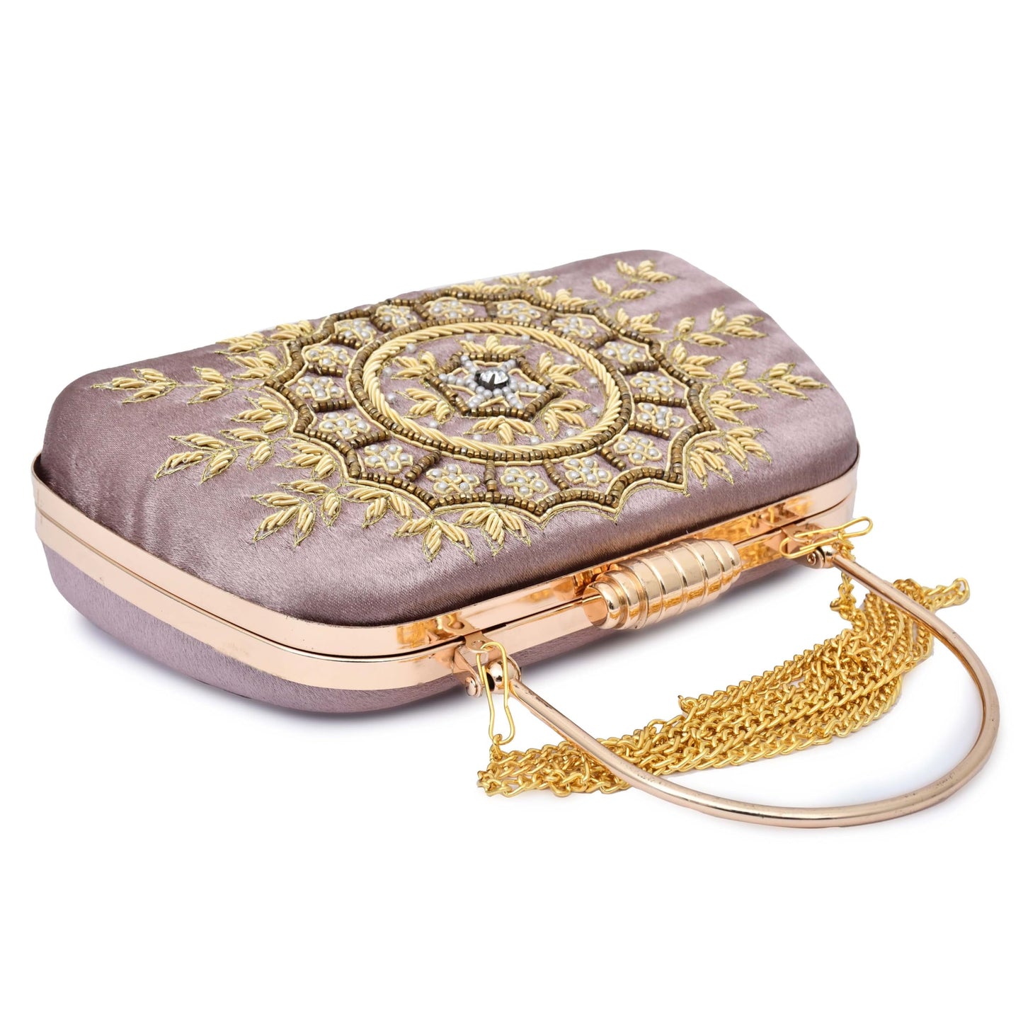 For The Beautiful You Embroidered Women's Clutch (rd-199) (Pink) - SaumyasStore