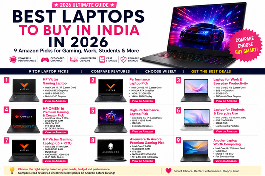 Best Laptops to Buy in India in 2026: 9 Amazon Laptop Picks for Gaming, Work & Study