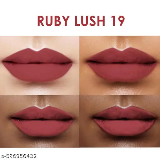 One Wish Creamy Matte Lipstick Long Lasting for Women – Ruby Lush Shade 19 | Full Coverage | Creamy Formula | No Flaky Lips | No Dryness | High-Pigment | SPF | Vitamin E, Almond Oil & Shea Butter for Moisturising Lip | 8 Hrs Lasting | Smooth Finish | 3.8