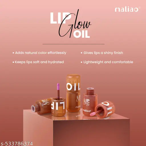 Maliao Lip Glow Oil – Hydrating, Non-Sticky, Glossy Finish, Nourishing Lip Care, 3.8ml (CHERRY)