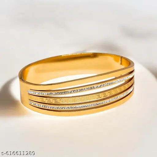 Anti Tarnish Gold Plated Stainless Steel Bracelet For Women & Girls