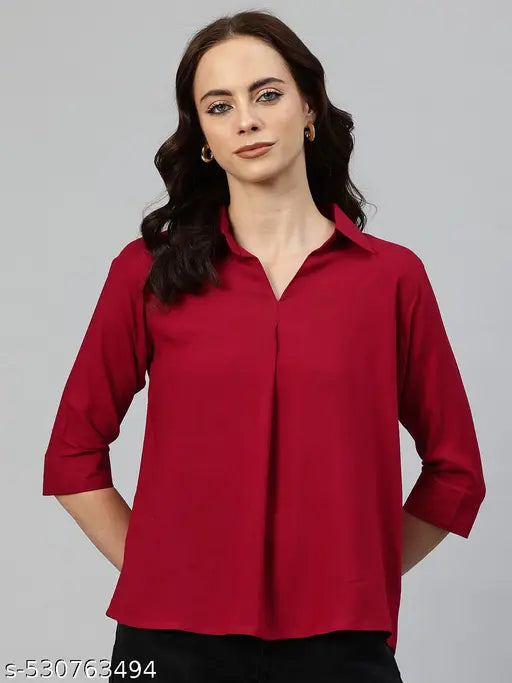 One Femme Solid Skipper Collar Top