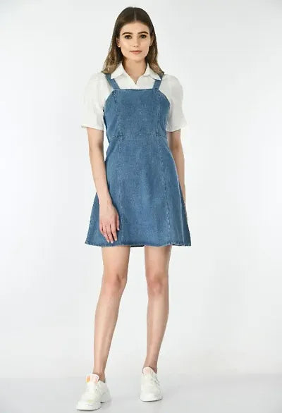 Short Denim Dress With Shirt