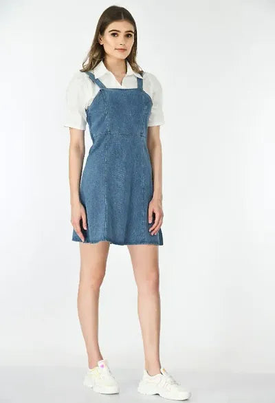 Short Denim Dress With Shirt