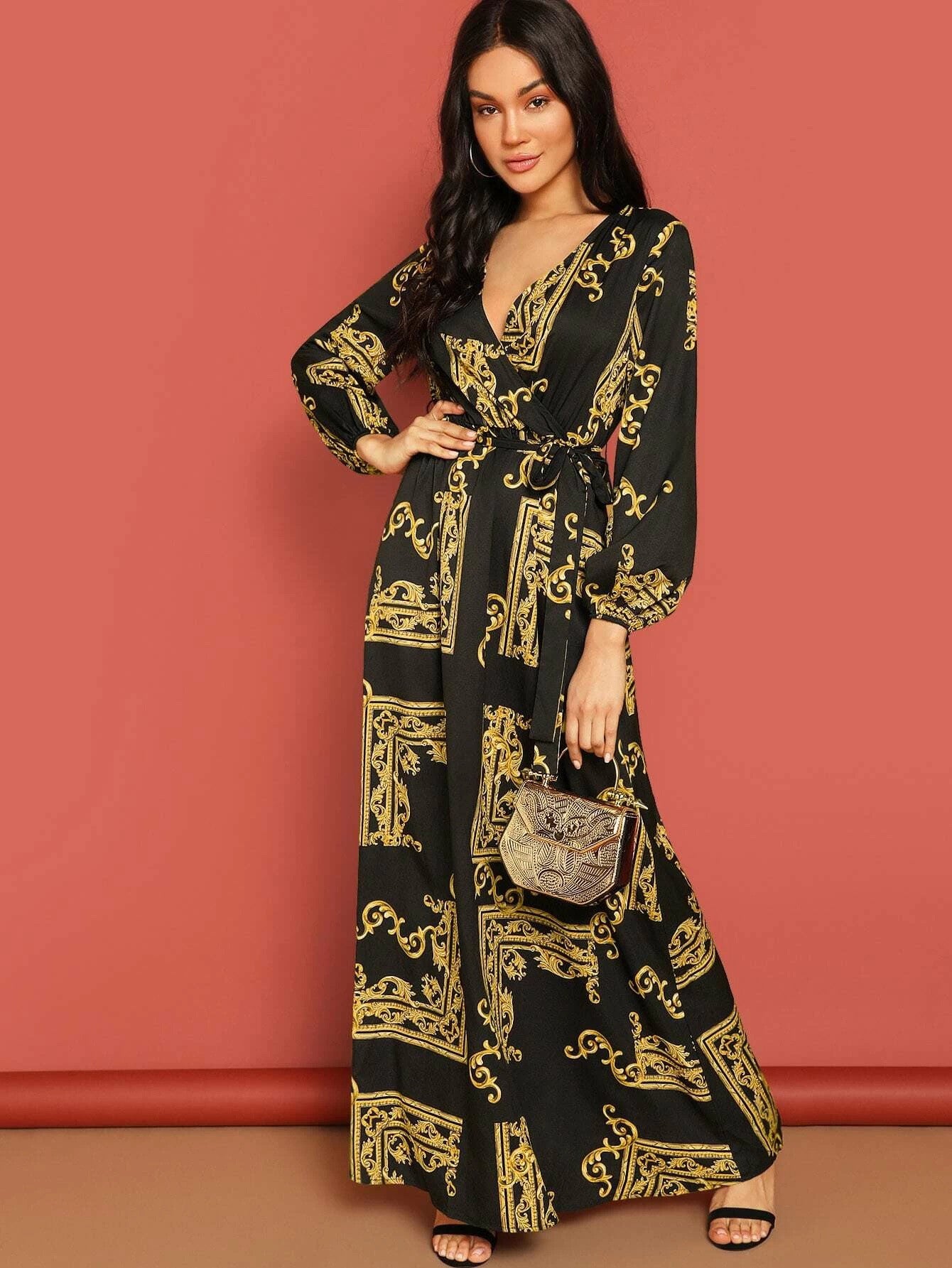 Black And Yellow Stylish Party Wear Bsy Linen Maxi