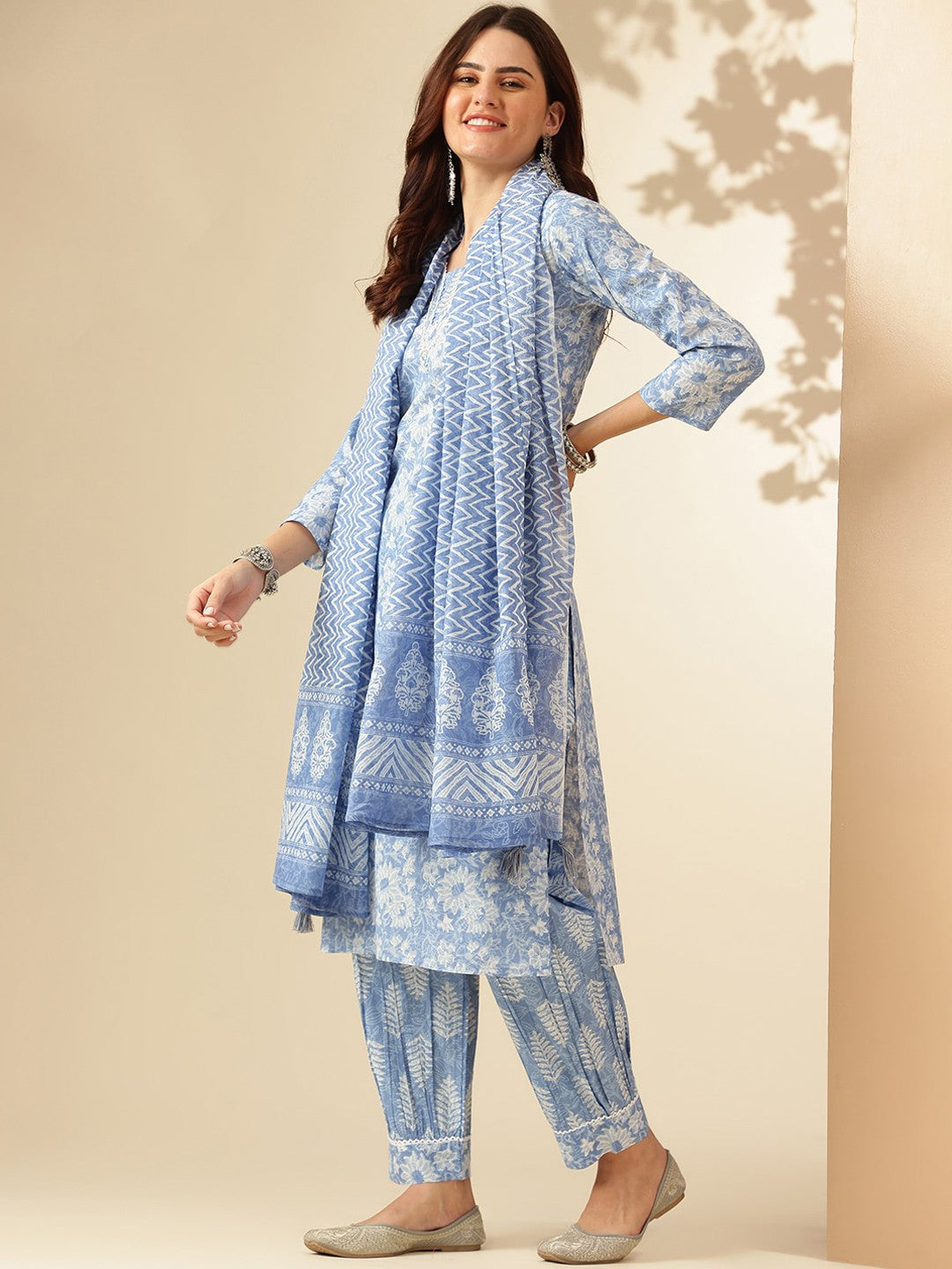 Women's Rayon Kurta Set With Printed Dupatta Set