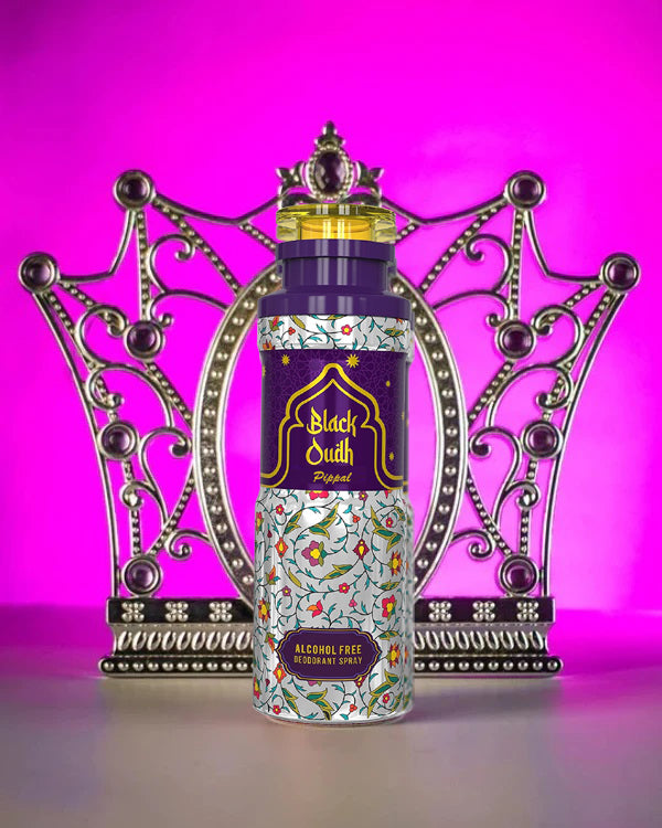 Black Oudh Alcohool Free DeoDorant Spray 200ml Awalif 9ml Pure Perfume (Pack of 2)