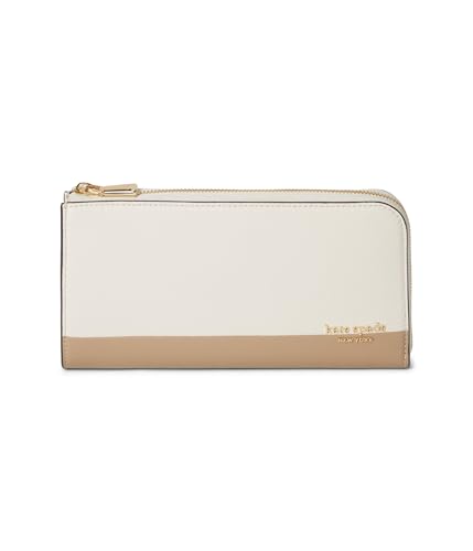 Kate Spade New York Devin Colorblocked Saffiano Leather Zip Around Continental Wallet, Timeless Taupe Multi, Timeless Taupe Multi, One Size, Devin Colorblocked Saffiano Leather Zip Around Continental