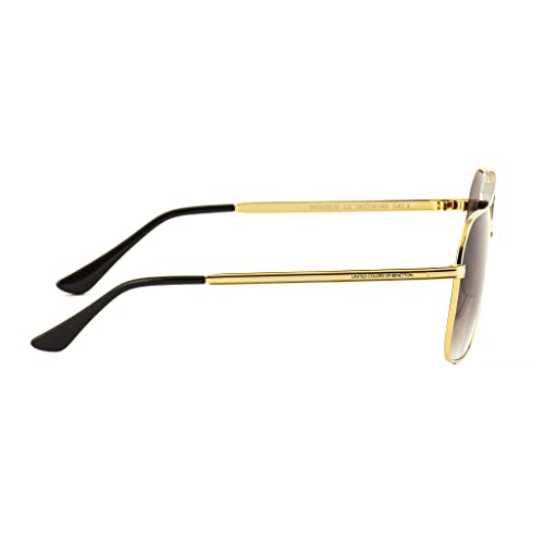 UNITED COLORS OF BENETTON Brown lens with gradiant square sunglass golden brown textured frame