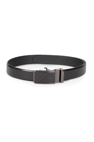 Men Black Textured Formal Belt