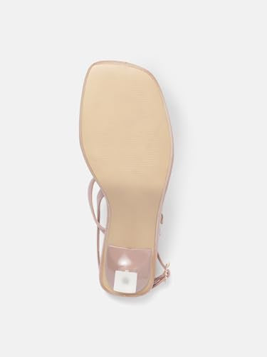 Marc Loire Women Embellished Fashion Sandals with Kitten Heels (Nude, UK Footwear Size System, Adult, Women, Numeric, Medium, 4)