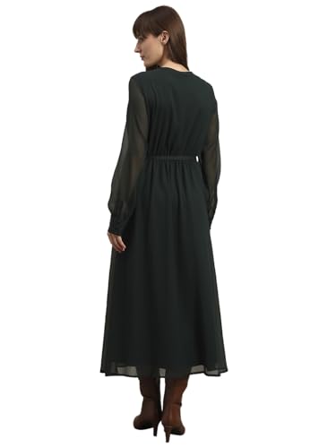 VERO MODA Womens Midi Dress Dark Green