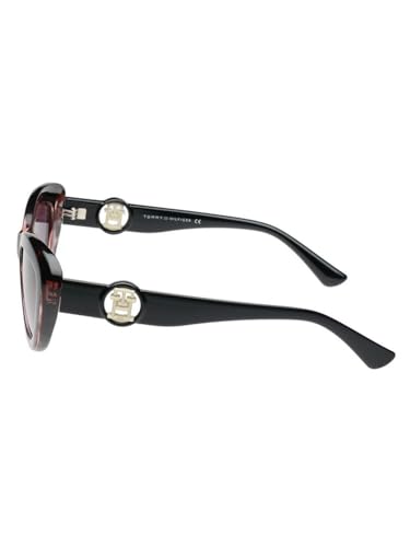 Tommy Hilfiger Sunglasses | Brown Lens | Black Frame | Full Rim Cateye Shape Branded Latest and Stylish Non Polarized Eyewear | 100% UV Protection | Women Sunglasses| Size Medium | TH 1591 C4