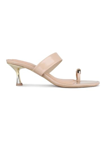 Inc.5 Womens Beige Casual Solid Round Toe Stiletto Heels