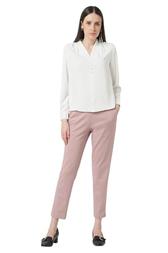 Van Heusen Women's Solid Regular Fit Blouse (VWTSCRGPF31771_White