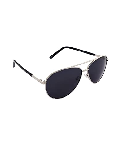 Giordano Unisex Aviator Polarized UV Protected Sunglasses, 58 Mm, Black