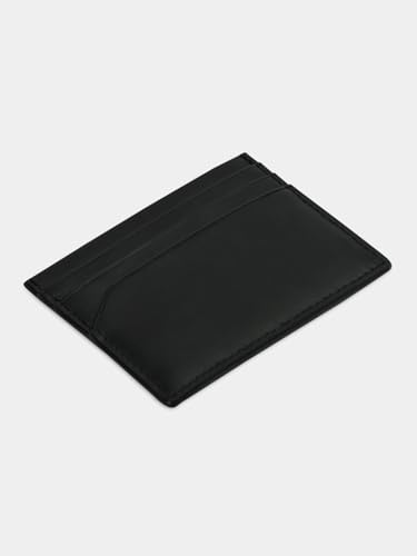 Calvin Klein Solid Black Leather Card Wallet
