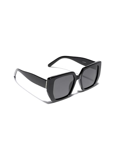 Carlton London Black Toned with Black Polarized Lens Oversized Sunglasses