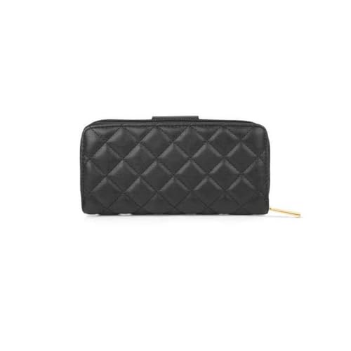 Lavie Zipper Diamond PU Women's Casual Wear Wallet (Black, Large)