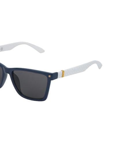 Carlton London Blue with White Toned and UV Protected Lens Rectangle Sunglass for unisex