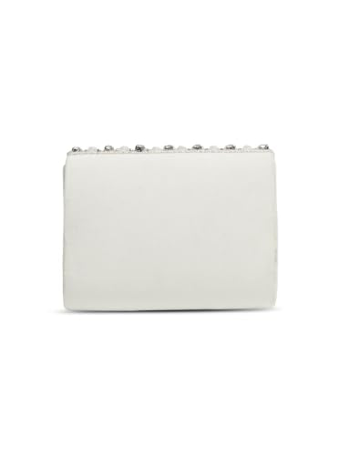 THE TAN CLAN Nysa White Flap Over Clutches for women Bag for Women Elegant Evening Handbag, Stylish Purse