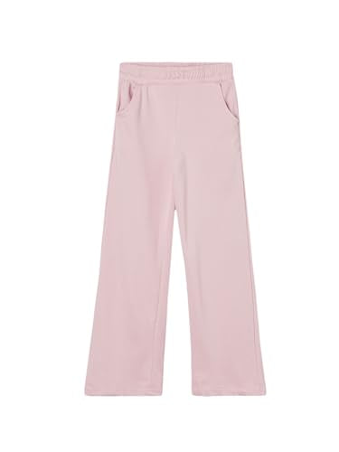 Max Girls Solid Wide Leg Trousers(Pink_8-9 Y,)