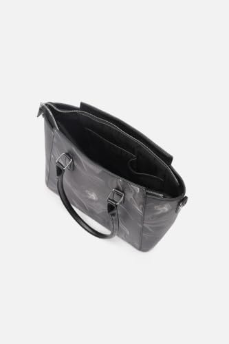 Women Black Print Casual Tote Bag