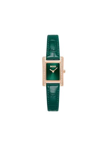 Boss Lucy Precious Qtz Basic Mini Green Rectangle Dial Women's Watch- 1502814