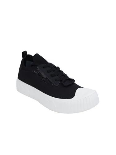 XTEP Black & White Slip-on & Lace-up Classic Sneakers for Women -Euro 37