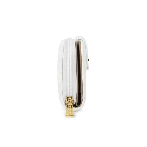 Lavie Zipper Diamond PU Women's Casual Wear Wallet (White, Large)