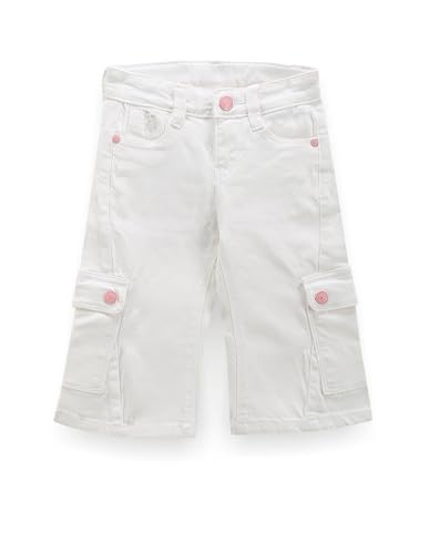 U.S. POLO ASSN. Kids Slim fit Girls Cotton Jeans (UGJEN0164_White_13-14Y)
