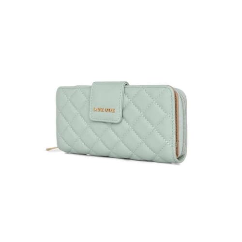 Lavie Zipper Diamond PU Women's Casual Wear Wallet (Green, Large)