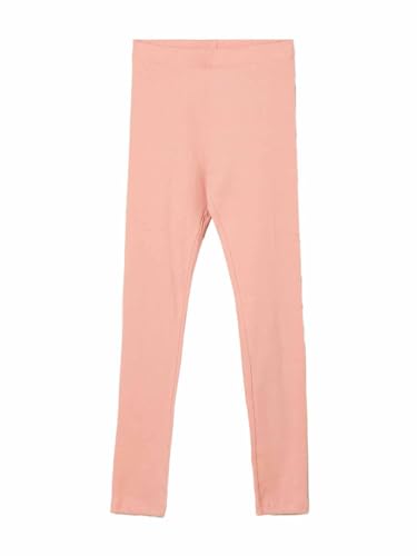 Max Girls Ribbed Skinny Fit Leggings (Peach_14-16 Y)