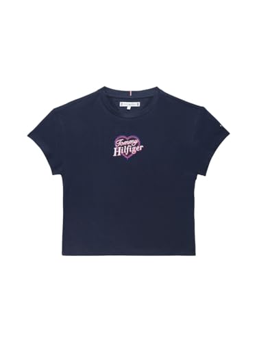 Girls Graphic Regular Fit Cotton T-Shirt Blue