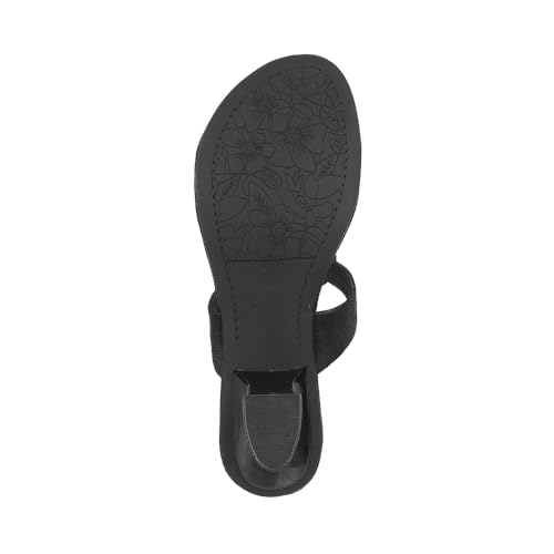Metro Women Black Faux Leather Fashion Heel Slip-on Sandal UK/2.5 EU/35(35-814)