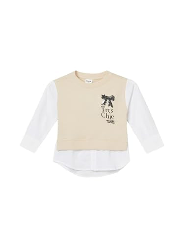 Max Girls Sequins Layered Top (Beige_3-4 Y)