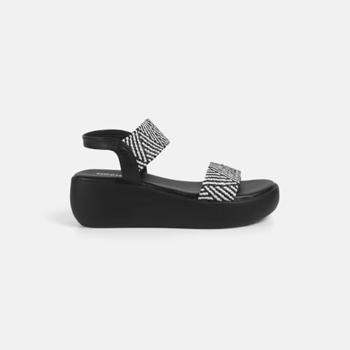 Mochi Women's Beige Fashion Wedge Heel Sandal UK/8 EU/41(33-1200)