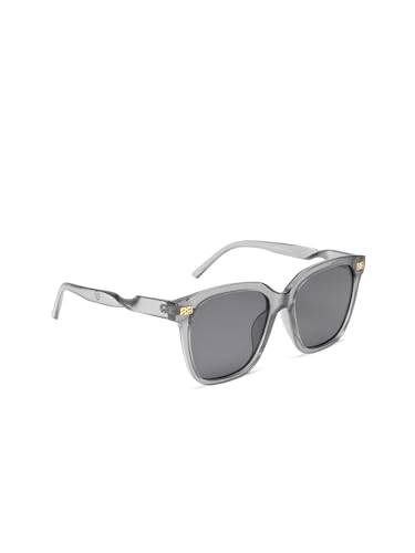 Carlton London Women UV Protected Black Lens Grey and Gold Toned Cateye Sunglasses
