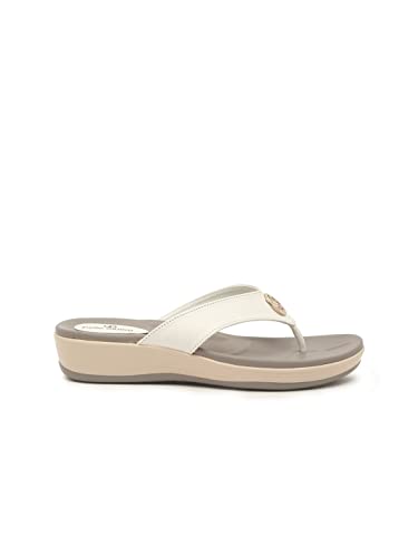 pelle albero Women White & Grey Flatform Heels PA-PL-6231_White