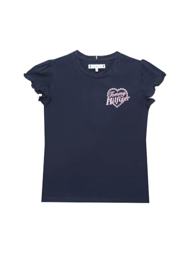Girls Graphic Regular Fit Cotton T-Shirt Blue