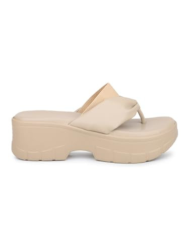 Inc.5 Women Beige Open Toe Platform Heels