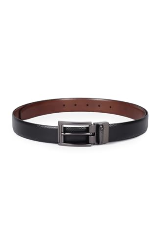 Men Black Textured Formal Belt
